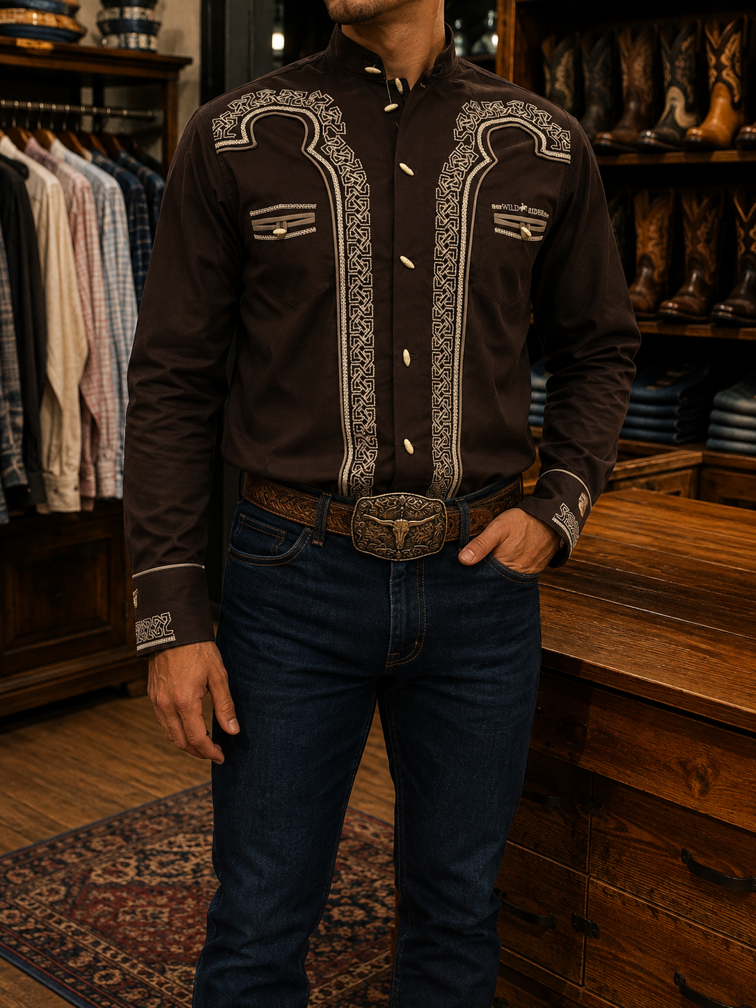 Camisa charra para caballero WRC-002-012