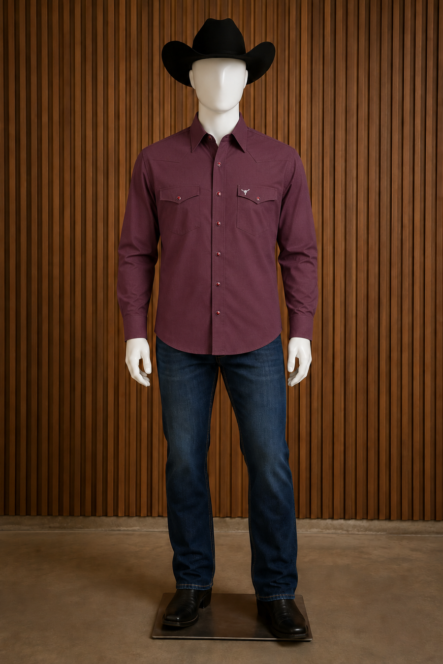 Camisas vaquera CACTUS vino